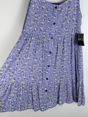 Forever 21 Lavender Floral Babydoll Button-Down Tiered Mini dress